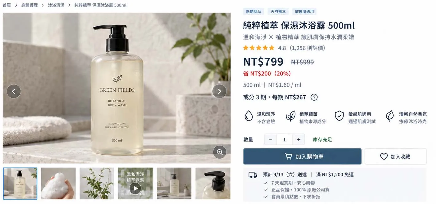 電商 產品頁範例