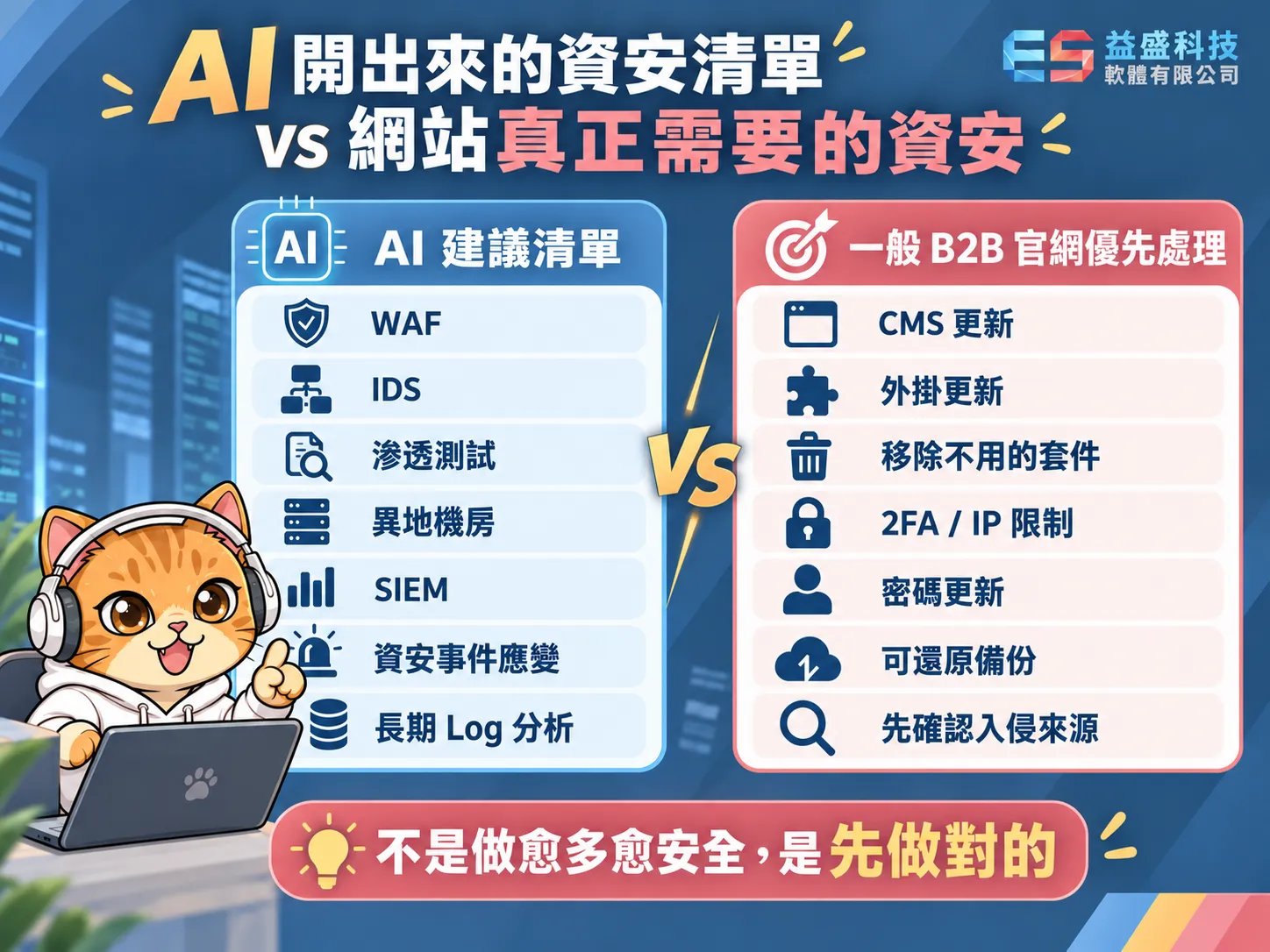 不是做愈多愈安全,是先做對的