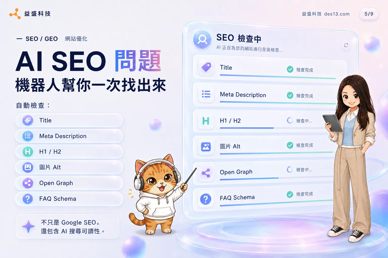 SEO vs GEO 比較圖，對比 Google 搜尋排名與 AI 搜尋引用品牌的差異