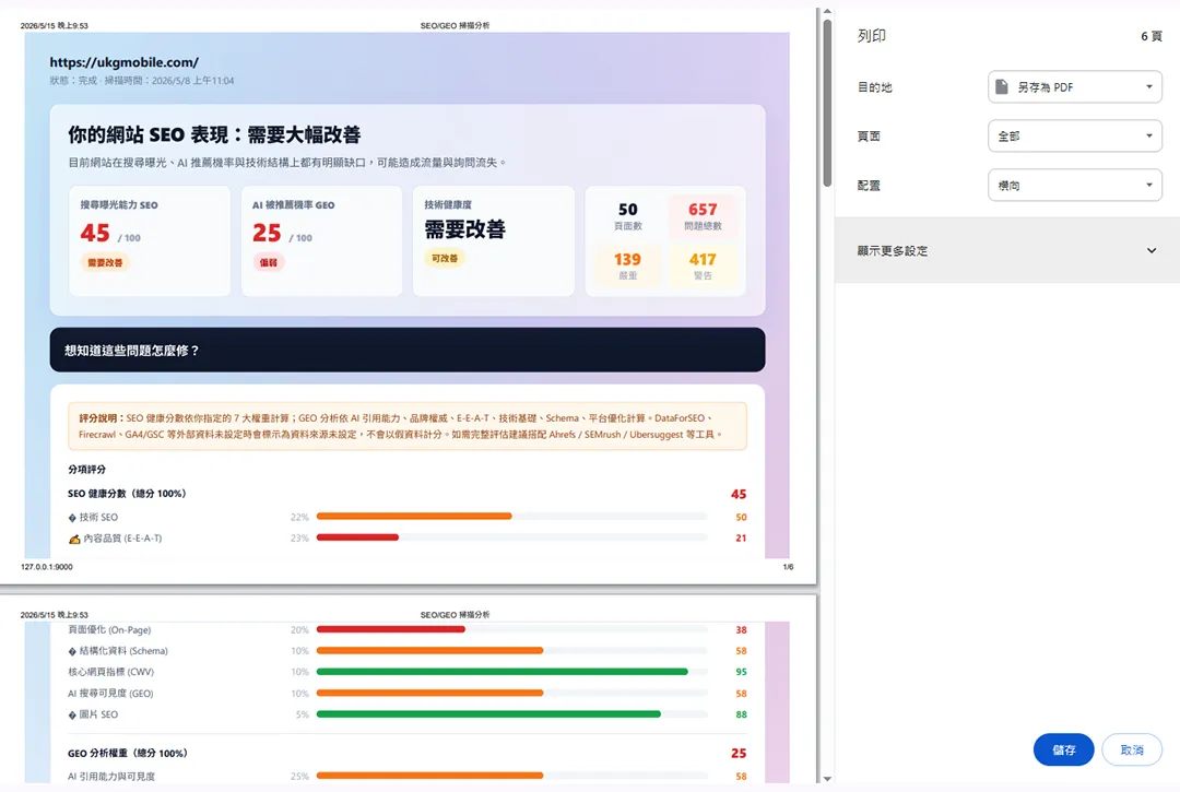 AI 顧問報告 PDF 預覽