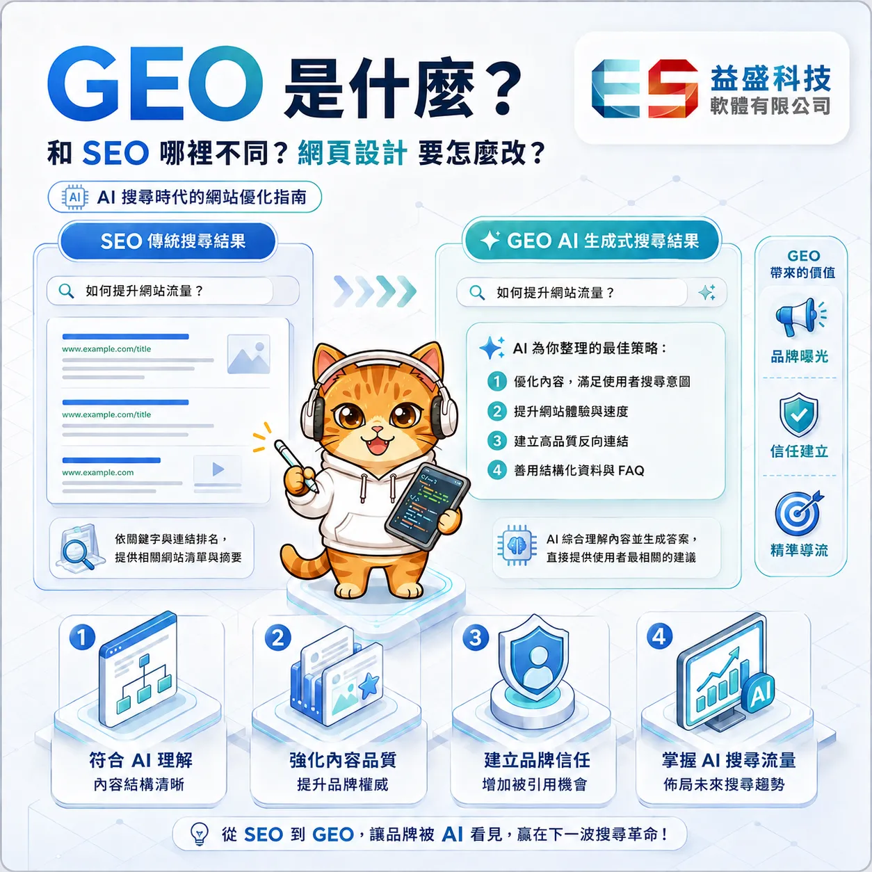 GEO 是什麼？和 SEO 哪裡不同？網頁設計 要怎麼改？