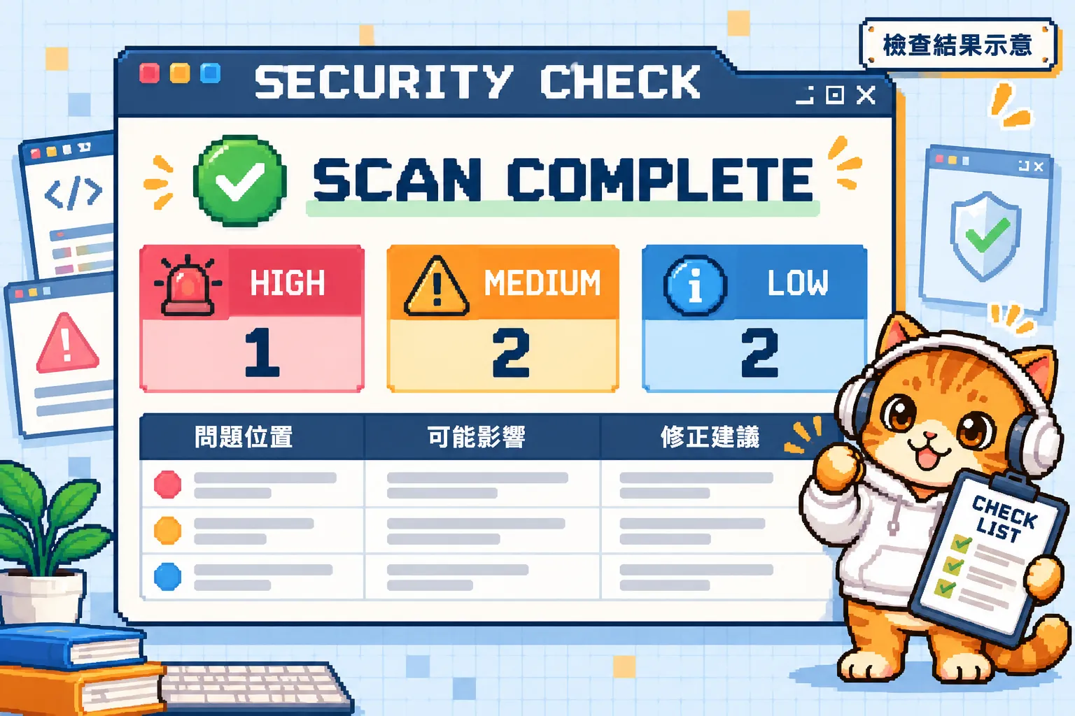 檢查結果示意圖
