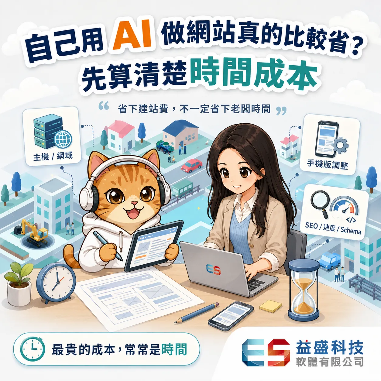 自己用 AI 做 網站 真的比較省？先算清楚時間成本