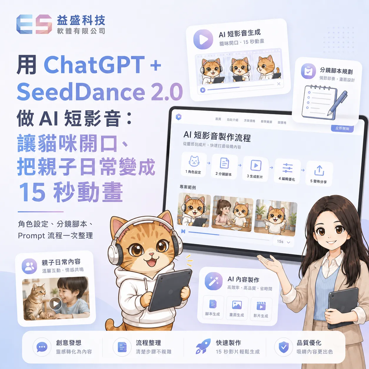 用 ChatGPT + SeedDance 2.0 做 AI 短影音：從 SEO 內容、網頁設計到社群行銷素材