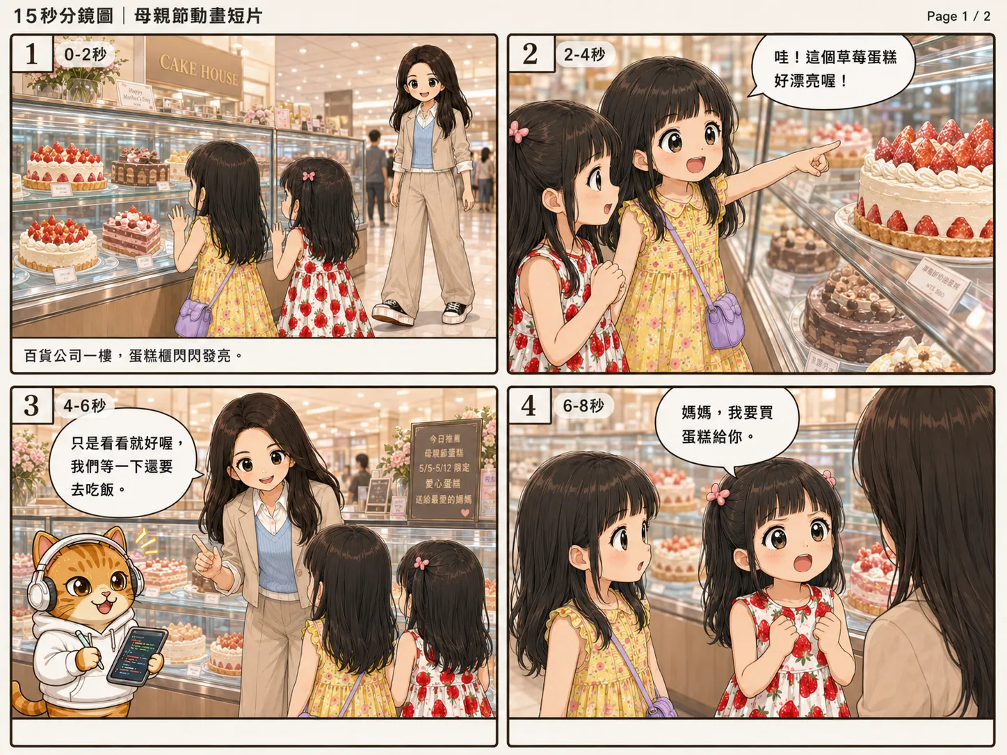 動畫短片  15 秒分鏡圖