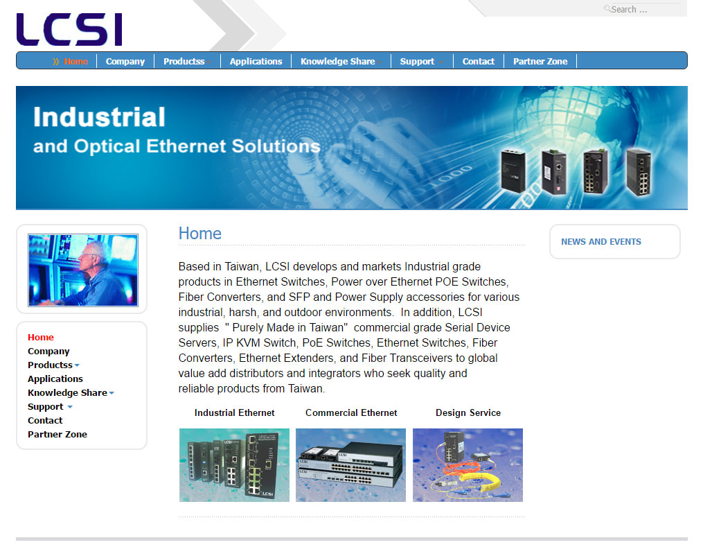 LCSI Industrial Ethernet and PoE switch