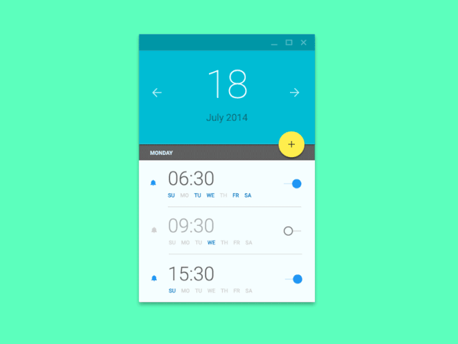 animated material design alarm